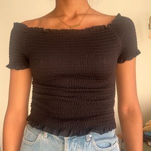 Black off the shoulder top